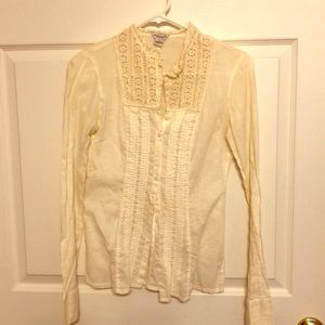 American Eagle cream button down blouse